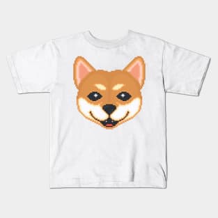 Shiba Inu Pixel Art Kids T-Shirt